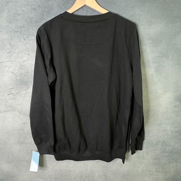 Rolling‎ Stones Black Sweatshirt M Medium Red Lips Thorns Graphic Pullover - Picture 5 of 6